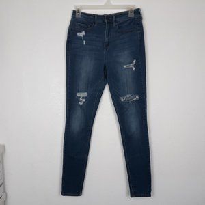 MUDD Jeans Juniors Size 5 FLX Stretch High Rise Jean Legging Distressed Denim